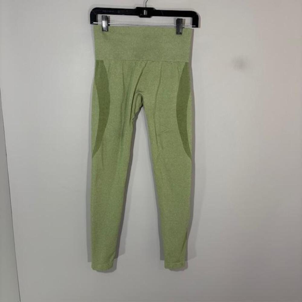 NVGTN Leggings Womens M Green High Rise Ankle Seamless Yoga Pants Gym Athletic